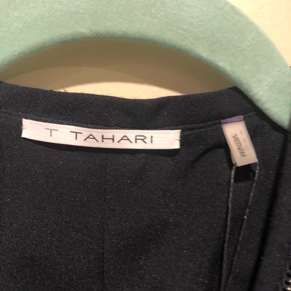 Sleeveless stretch denim scuba dress by Tahari - Picture 7 of 8